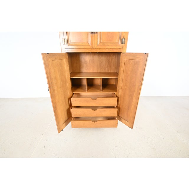 Baker Furniture Asian-Inspired Hollywood Regency Wardrobe Dresser For Sale - Image 10 of 17