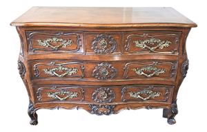 French Louis XV Style Walnut Commode, 1920s