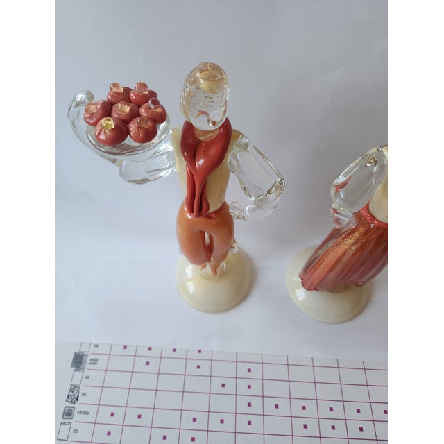 Stunning Pair of Vintage Murano Glass Figures For Sale - Image 10 of 12