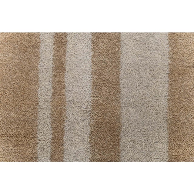 Art Deco Modern Art Deco Tan Rug "Skyscape" Bauhaus Patterned Sunset Skyline For Sale - Image 3 of 9
