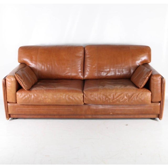 1970s Vintage Leather 3-Seater Sofa from Roche Bobois, 1970s For Sale - Image 5 of 13