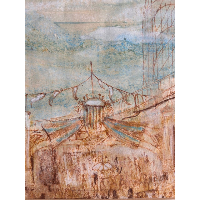 Mid-Century Modern Midcentury Americana Carnival Painting Attributed to Adams Wirt Garrett For Sale - Image 3 of 5
