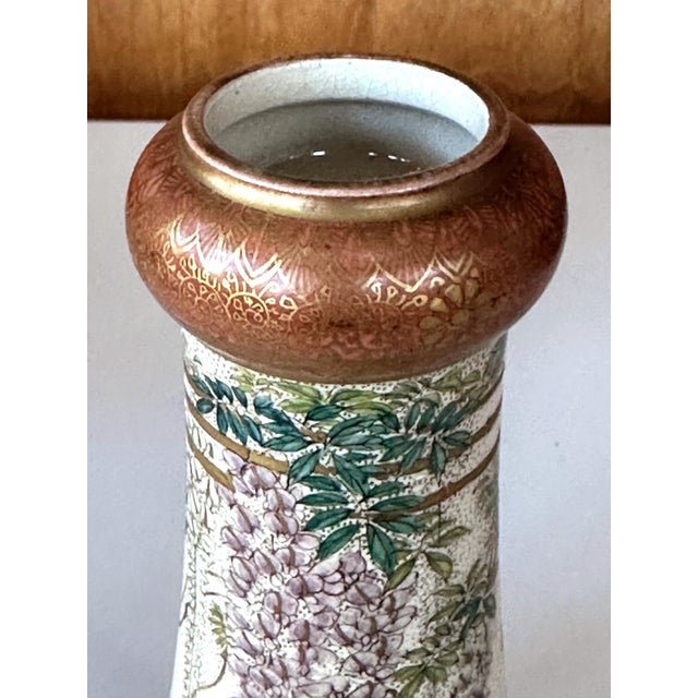 Fine Japanese Enameled Satsuma Vase by Kinkozan Meiji Period For Sale - Image 10 of 12