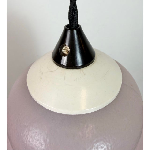 Metal Vintage Glass Ceiling Light, 1970s For Sale - Image 7 of 17