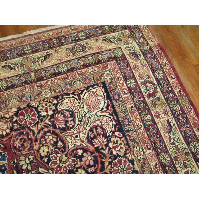 19th Century Antique Zabihi Collection Large Lavar Kirmanshah Rug - 10'9" x 16'6" For Sale - Image 4 of 12