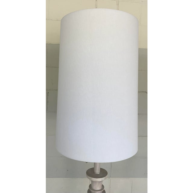 Contemporary Currey & Company Organic Modern White Washed Malayan Floor Lamp For Sale - Image 3 of 6