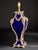 1920s French Cobalt Glass and Ormolu Table Lamp with Ram Heads in the style of Sèvres, 1920s For Sale - Image 5 of 14