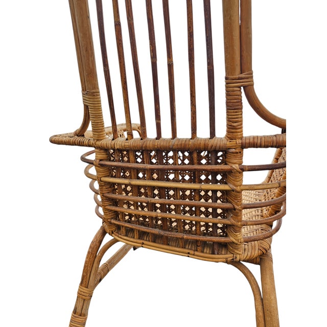 Tan Pair of Wicker Chairs Form 1960 Attributed to Russel Wright For Sale - Image 8 of 11