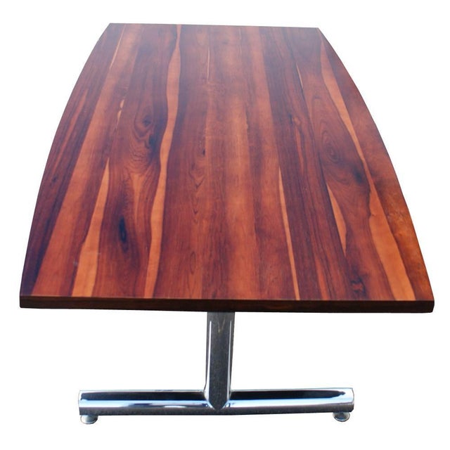 Mid-Century Modern Pieff Rosewood & Chrome Table Desk For Sale - Image 3 of 9