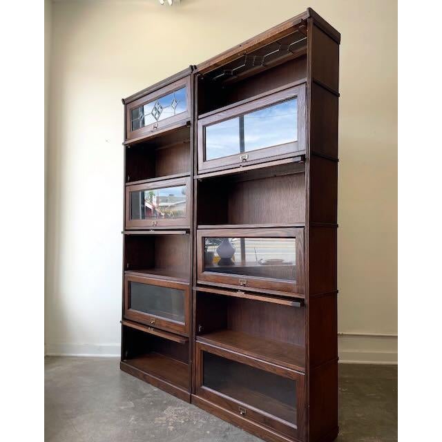 American Vintage Pair of Barrister Style Bookcases For Sale - Image 3 of 9