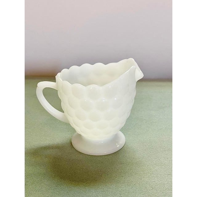 Glass Mid 20th Century Anchor Hocking Bubble Milk Glass Creamer For Sale - Image 7 of 7