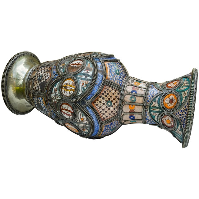 Antique Moorish Vase With Filigree For Sale - Image 10 of 12