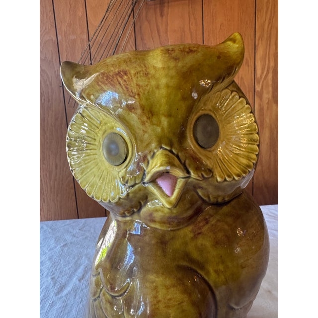 Mid 20th Century Ceramic Owl Signed “Ostie” For Sale - Image 5 of 10