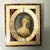 Set 4 Minature Portraits in Natural Bone Tiles and rich faux-Tortoise borders with ornate, beaded gilt metal bezels around...