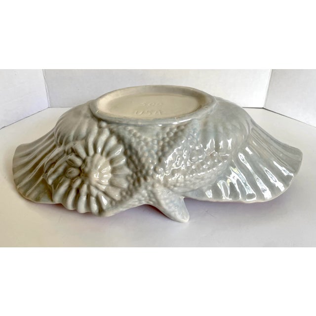 Mid 20th Century Gonder Pottery 500 Gray and Pink Sealife Shell Bowl For Sale - Image 9 of 10