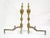 Antique American Federal Pointed Finial Brass Fireplace Andirons - a Pair For Sale - Image 9 of 10