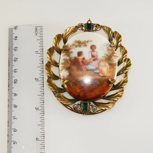 Joseff of Hollywood Extra Large Cameo Style Brooch For Sale - Image 4 of 4