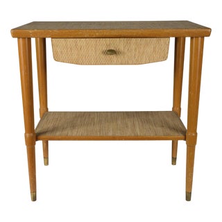 Wicker Coffee Table with Magazine Rack, Italy, 1950s For Sale