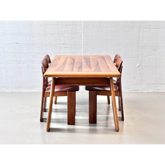 Sapporo Dining Table and Chairs in Walnut by Mario Marenco for Mobilgirgi, Italy, 1970s, Set of 5 For Sale - Image 9 of 16