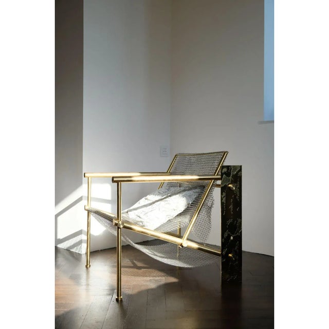 Vc01 brass armchair by chanel kapitanj dimensions: d62 x w40 x h100 cm materials: brass, stainless steel. Unique piece...