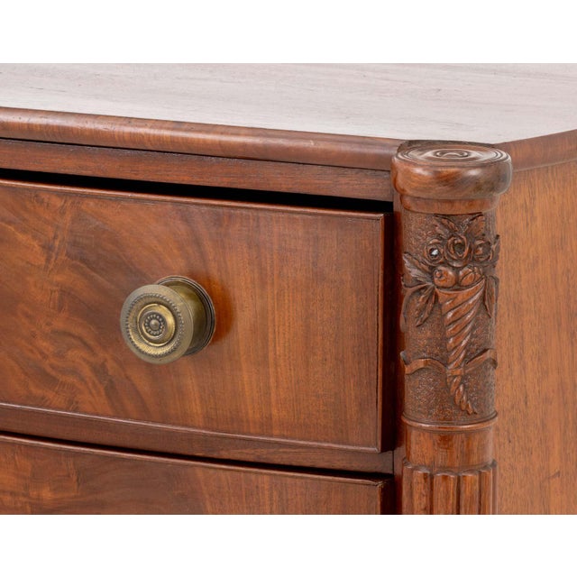 Early 20th Century Samuel McIntrye Style Mahogany Bowfront Chest For Sale - Image 5 of 8