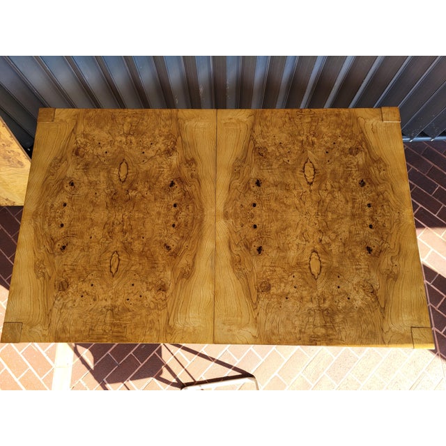 1980s Faux Burl Wood Finish Dining Table With Two Leaves | Chairish