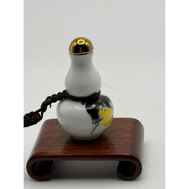 Chinese Small Painted Porcelain Tube Shape Snuff Bottle For Sale - Image 3 of 10
