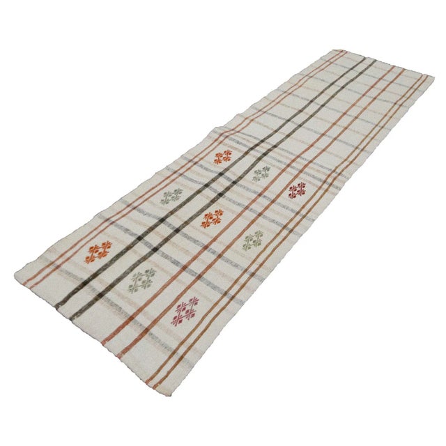 Mid-Century Modern Vintage Modern Turkish Kilim Runner- 2′4″ × 7′7″ For Sale - Image 3 of 7