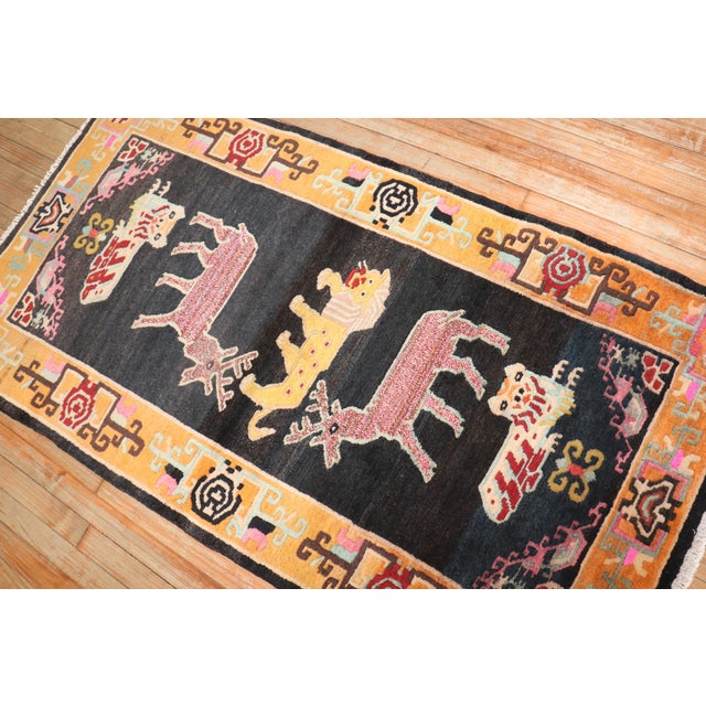 Vintage Animal Tibetan Carpet - 3'1" x 5'9" For Sale - Image 4 of 7