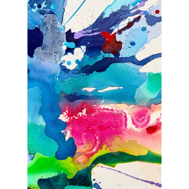 Colorful Abstract Expressionist Painting "Mind on Overdrive " Signed Arlene Carr For Sale - Image 4 of 6