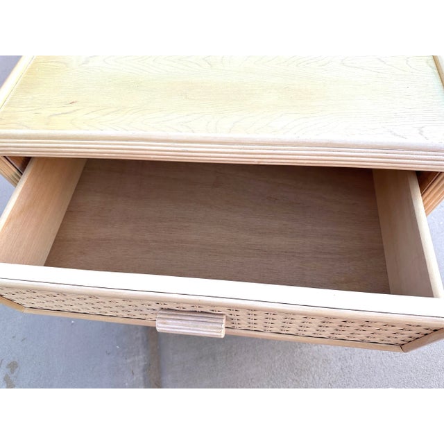 Vintage Coastal Woven Rattan 3 Drawer Nightstand For Sale In Palm Springs - Image 6 of 9