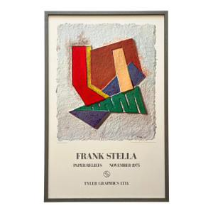 Frank Stella Vintage 1975 Lithograph Print " Kozangrodek " Framed Large Mid Century Modernist Poster