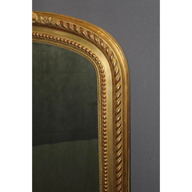 Louis XVI Style Mirror in Gilded Stucco, 19th Century For Sale - Image 4 of 12