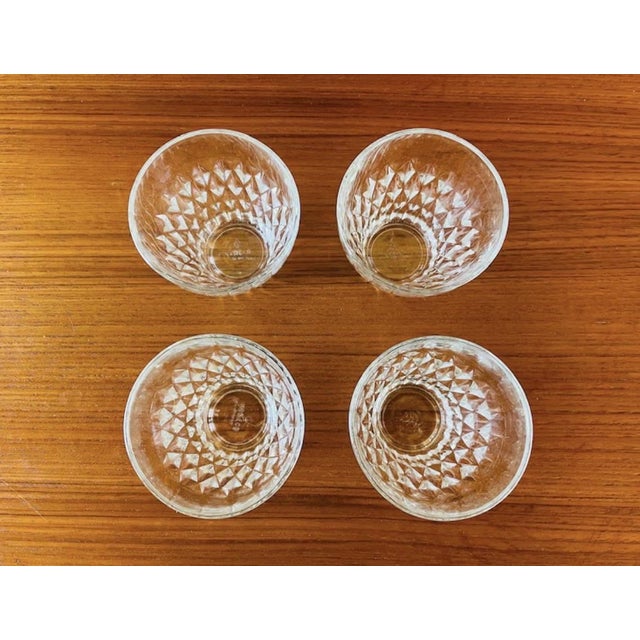 Mid-Century Modern Vintage Diamond Cut Water Glasses from Vereco Duralex, France, 1950s, Set of 6 For Sale - Image 3 of 11