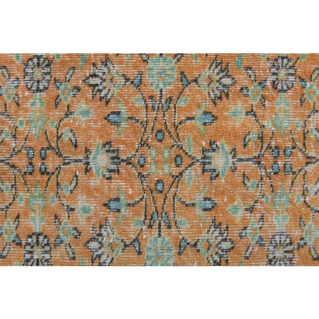 Orange Vintage Turkish Oushak Handmade Wool Cotton Orange Rug For Sale - Image 8 of 12
