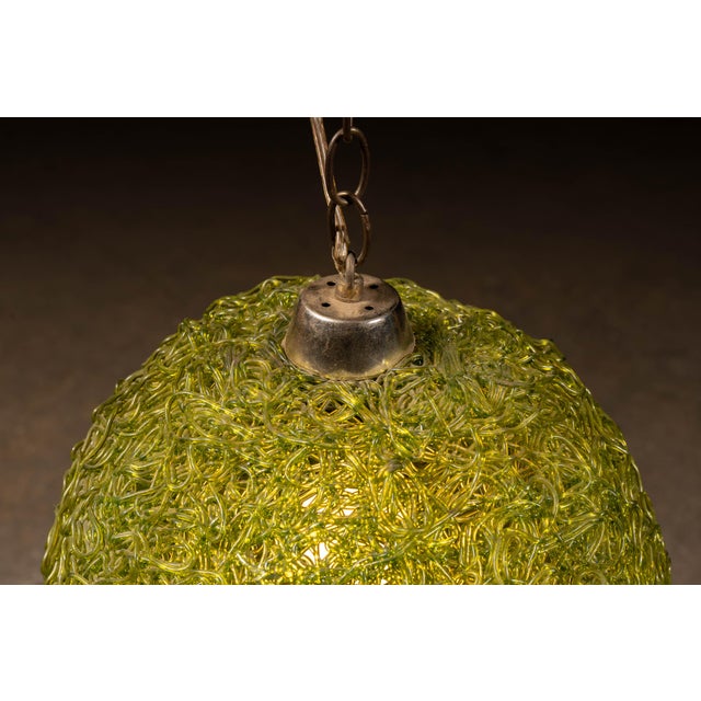 MCM Acrylic Spaghetti Globe Pendant Light For Sale - Image 4 of 6