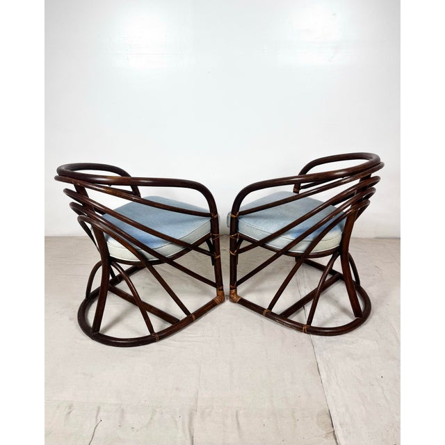 Vintage Round Bent Rattan Chairs- A Pair For Sale - Image 11 of 12