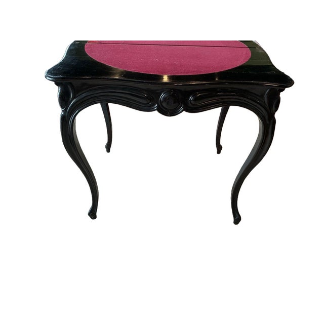 Rococo Ebonized Game Table Circa 1900 For Sale - Image 4 of 9