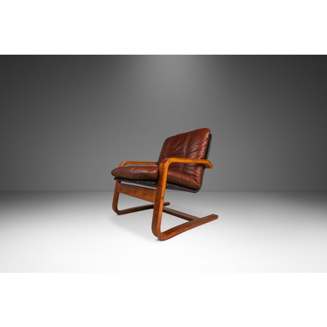 Wood Set of Two (2) Scandinavian Modern Bentwood Lounge Chairs in the Manner of Ingmar Relling, Scandinavia, C. 1980s For Sale - Image 7 of 18
