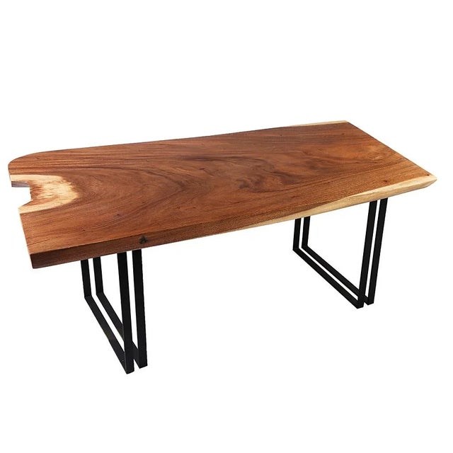 Wood Organic Modern Living Edge Dining Table For Sale - Image 7 of 7