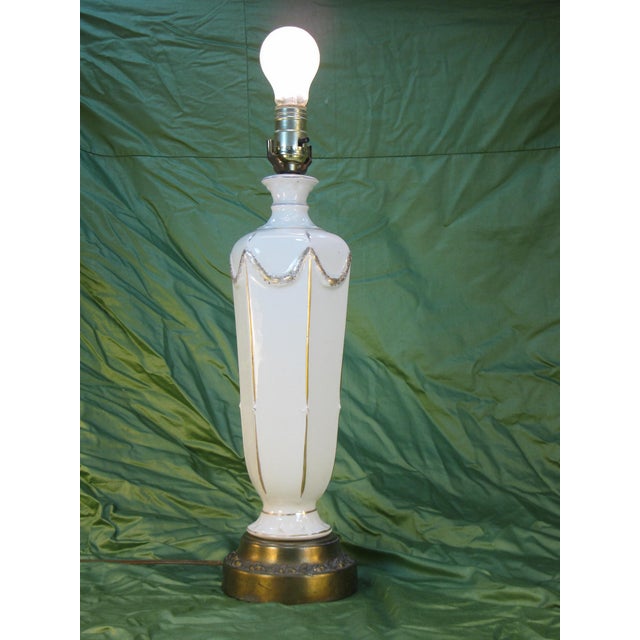 Early 20th Century Early 20th Century Table Lamp French Empire Style Neoclassical Porcelain For Sale - Image 5 of 11