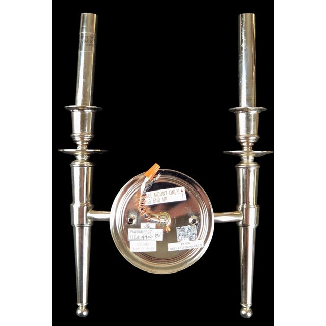 Hudson Valley Lighting Hudson Valley Abington Polished Nickel Double Candle Wall Sconces - Pair For Sale - Image 4 of 8