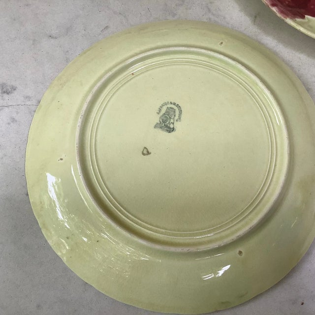 Late 19th Century Saint Amand Majolica Roses Plate For Sale - Image 4 of 7