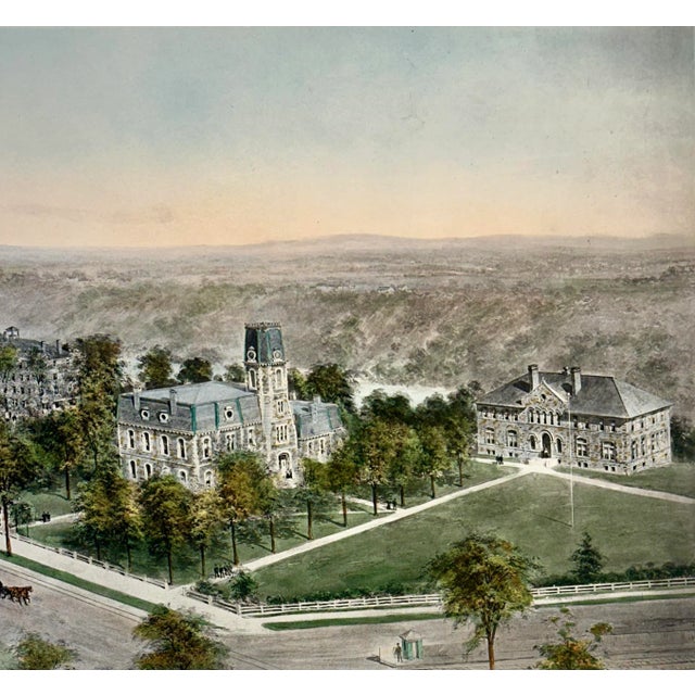 Colby College Engraving, After Richard Rummell, c.1913 — Hand-Colored Re-Strike on Wove Paper, Large Format For Sale - Image 4 of 5