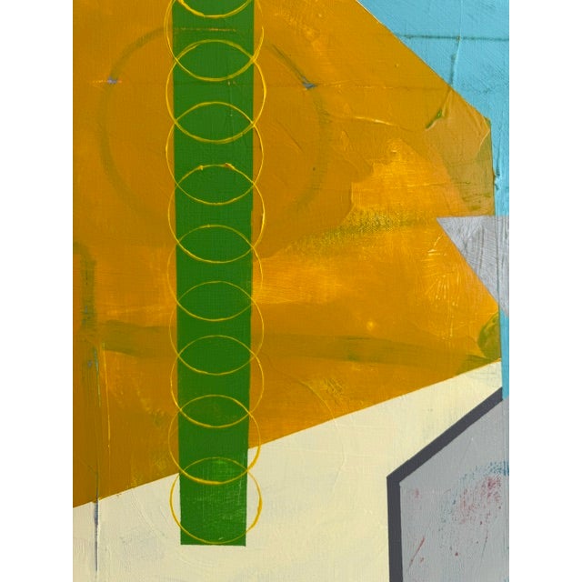 2020s Large Color Block Geometric Acrylic Painting – Modern Abstract Canvas Art For Sale - Image 5 of 11