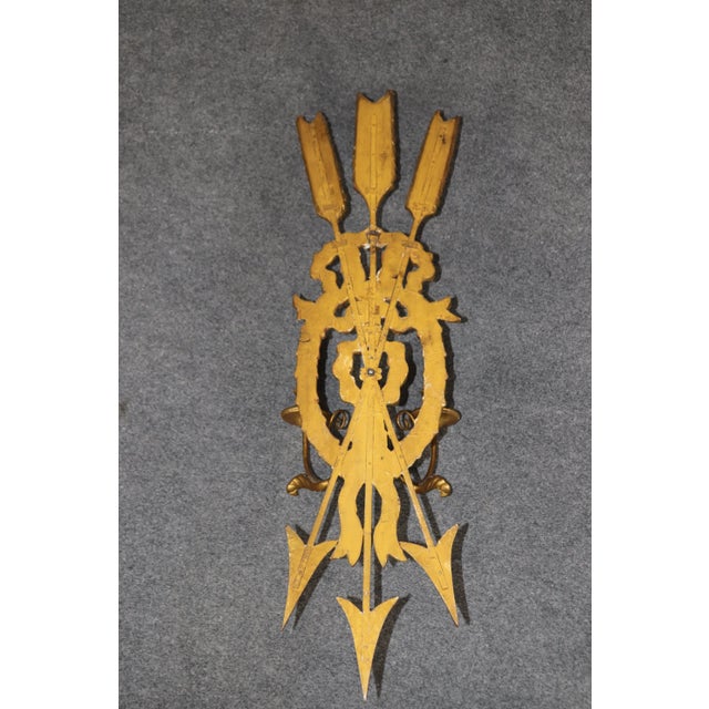 Gold Precisely Carved Pair Walnut French Directoire Maison Jansen Style Sconces For Sale - Image 8 of 9