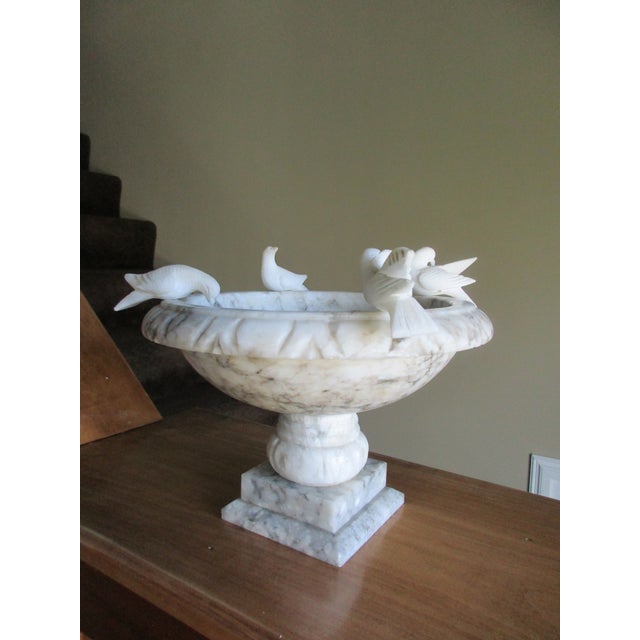 Alabaster Bird Bath With Doves Chairish