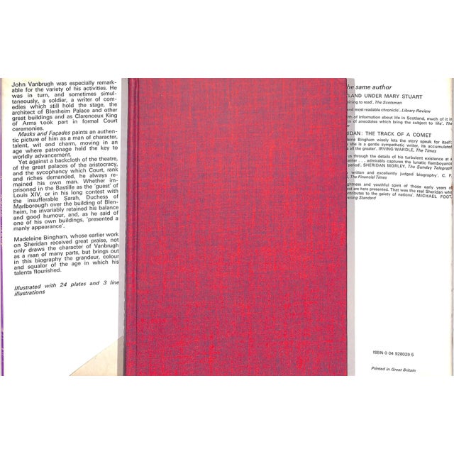 Traditional "Masks & Facades Sir John Vanbrugh the Man in His Setting" 1974 Bingham, Madeleine For Sale - Image 3 of 9