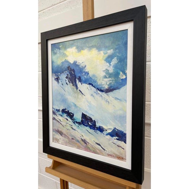 Roland A.D. Inman, Blue & White Oil Painting of the Mourne Mountains Ireland by Modern Irish Artist, 2000 Circa For Sale - Image 4 of 8