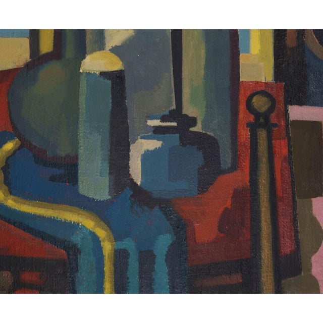 Ev Grüger, Still Life with Bottles, 1956. Oil on Canvas For Sale - Image 3 of 5